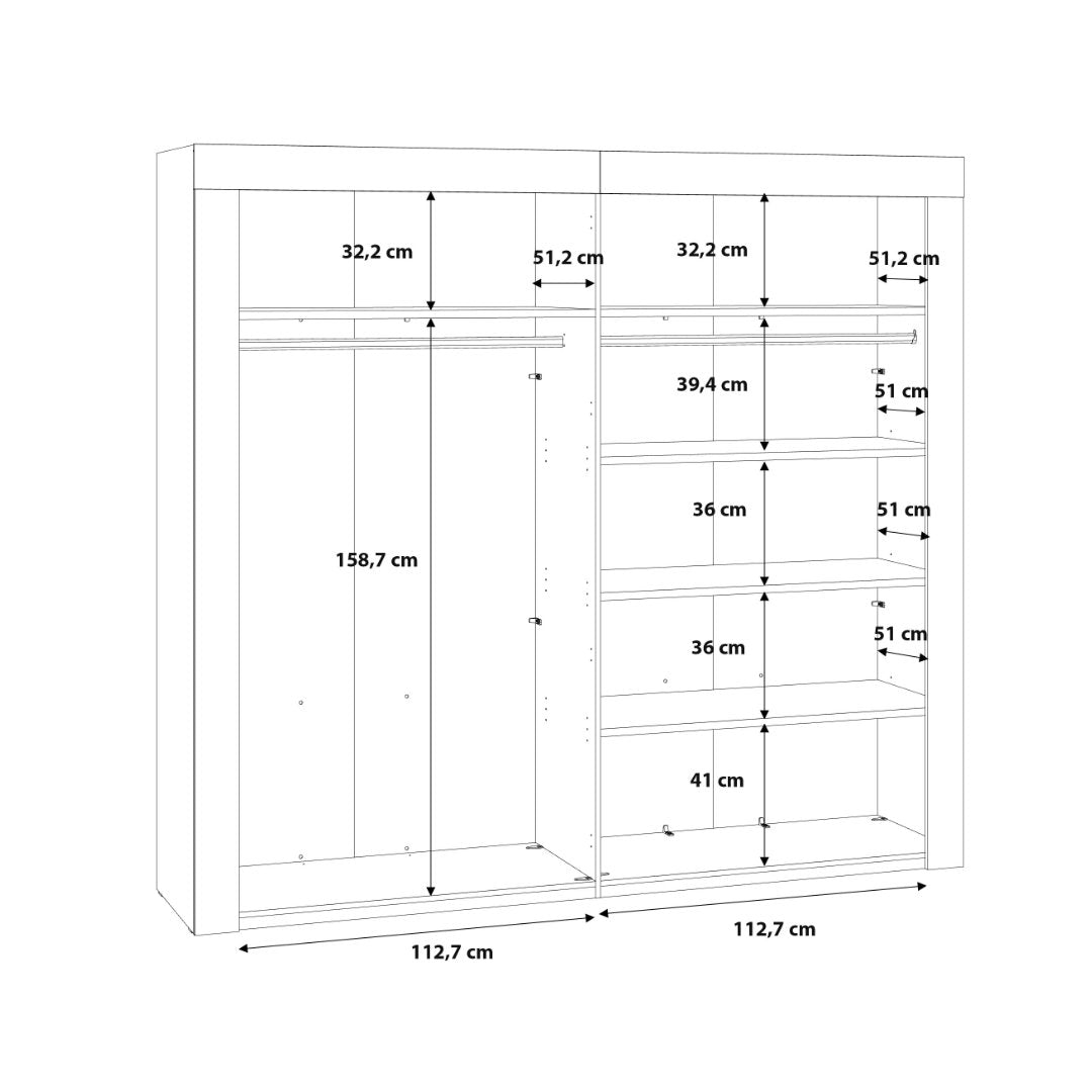 Attalyar 4 Door Wardrobe (ATTS941) in Old Wood Vintage and Dark Grey Concrete
