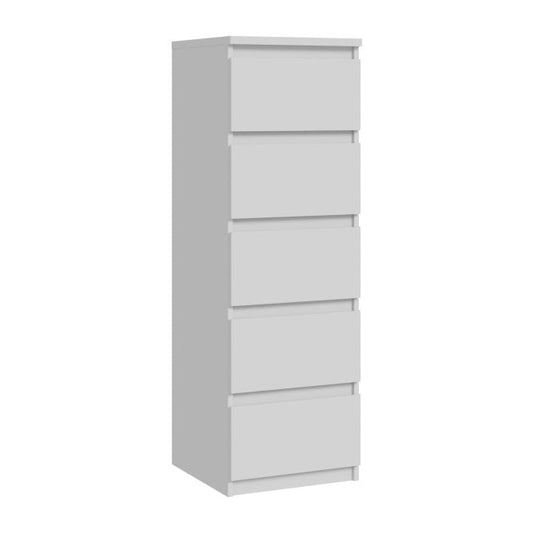 Chelsea 42cm 5 Drawer Chest (CHLK452) in White