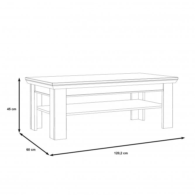 Kashmir Coffee Table (KSMT30) in White Pine