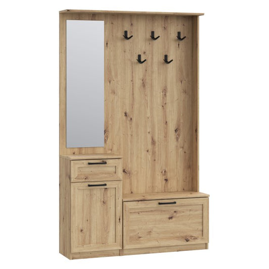 Niko 111cm Hallway Set with Mirror and Drawer (NIKD041) in Artisan Oak
