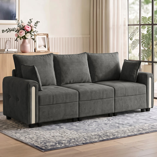 HOMCOM 3 Seater Sofa with Lift-Up Storage in Dark Grey