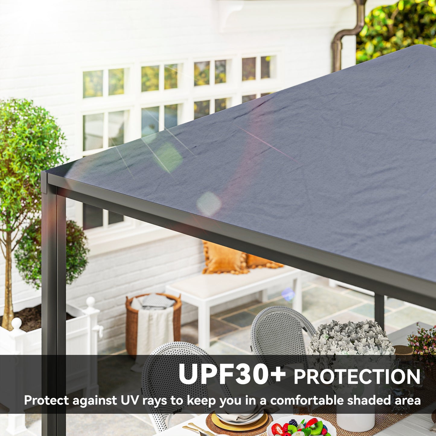 Outsunny √Ç 3√Ç x√Ç 3√Ç أو 3√Ç x 6m Garden√Ç Gazebo مع مظلة قابلة للتمديد وعجلات،√Ç UPF30+ Outdoor√Ç Metal Gazebo√Ç Canopy√Ç Shelter√Ç for BBQ, Event, Party