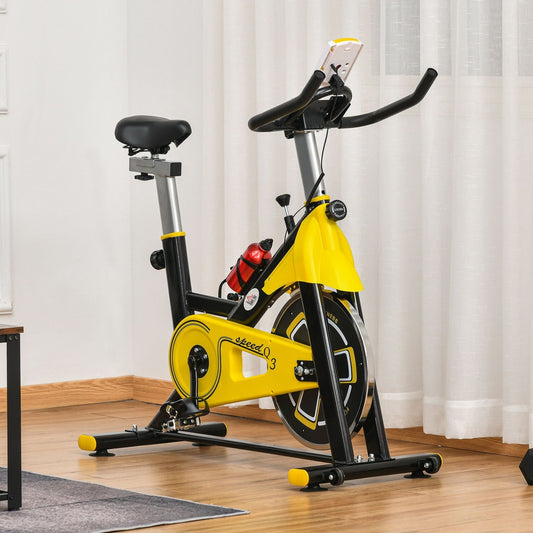 HOMCOM Exercise Bike in Yellow