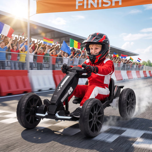 AIYAPLAY 12V Electric Go Kart in Black