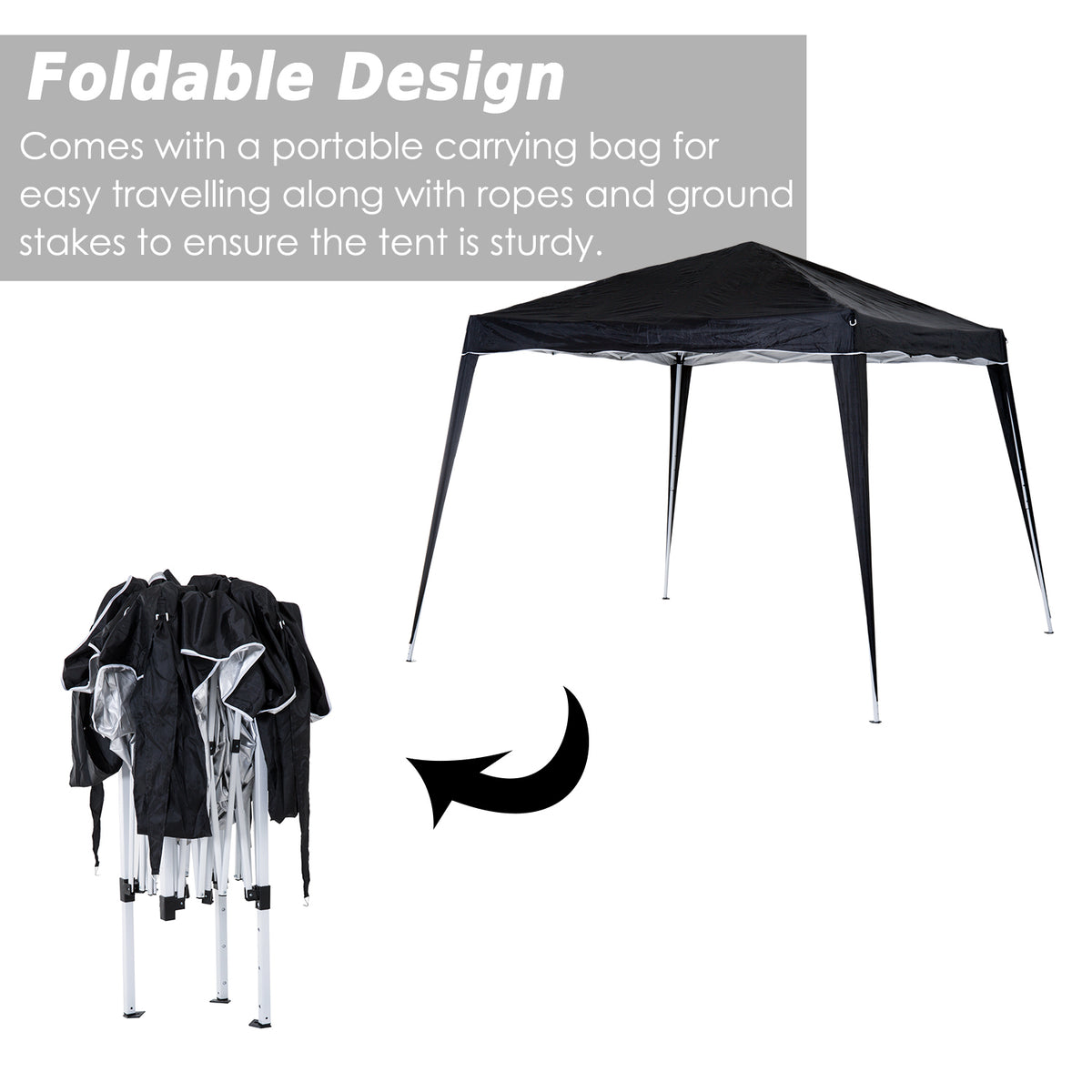 Outsunny Base/ Top Pop Up Gazebo with Carry Bag in Black