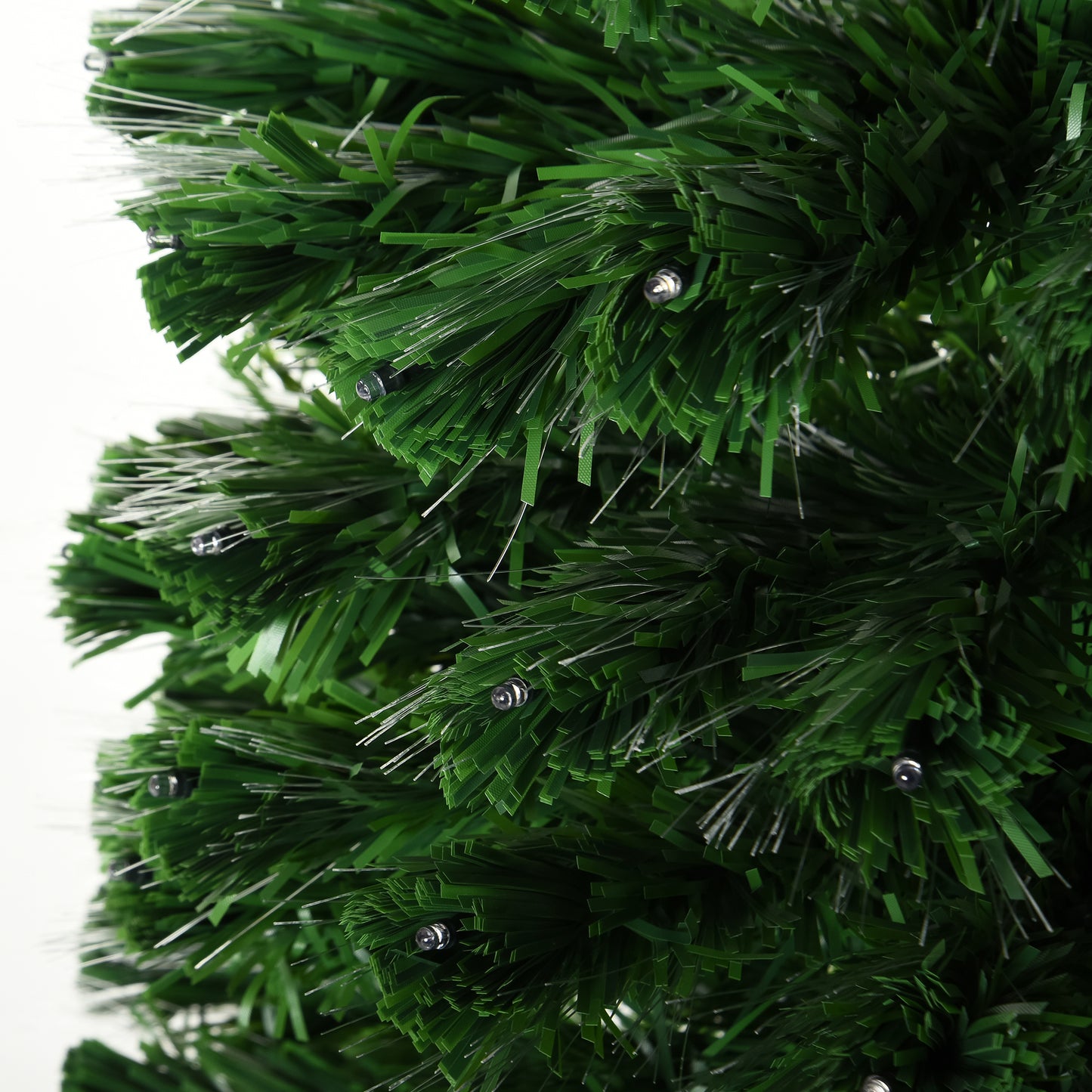 HOMCOM 5 Feet Prelit Artificial Christmas Tree with Multi-Coloured Fiber Optic LED Light, Holiday Home Xmas Decoration, Green