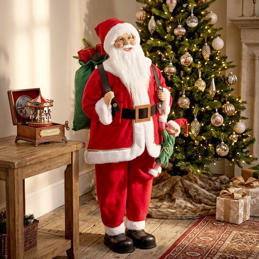 HOMCOM 4ft Singing Dancing Santa Claus in Red
