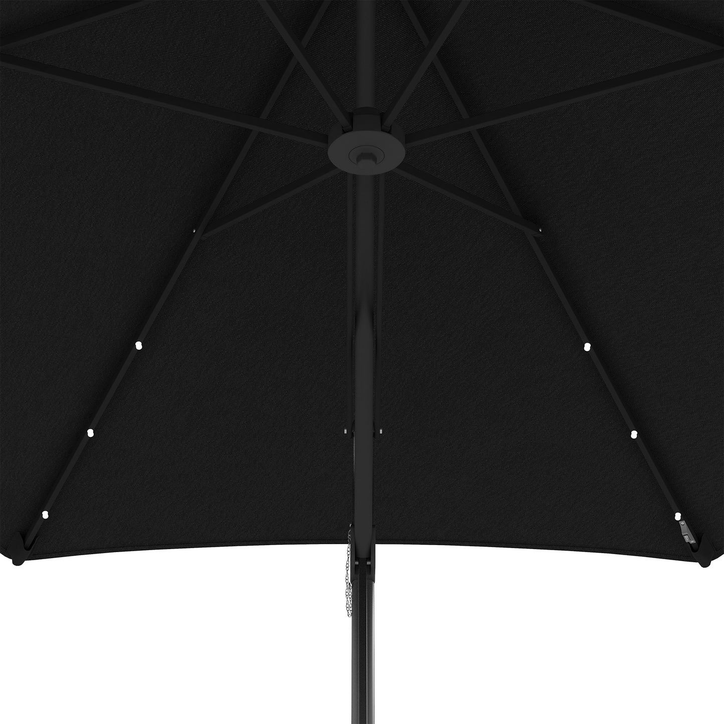 Outsunny 3(m) Solar LED Cantilever Parasol - Black