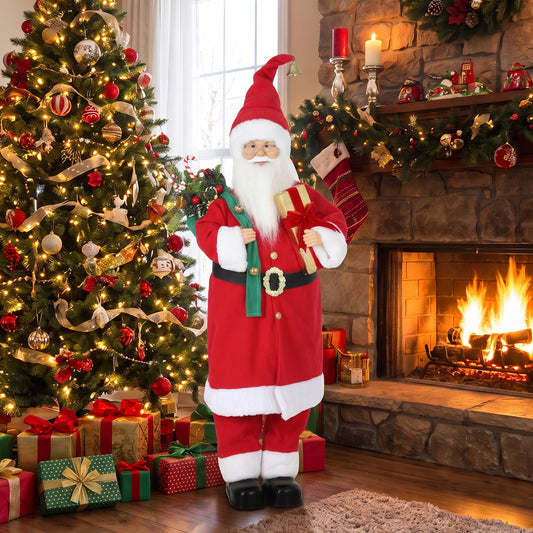 HOMCOM 4ft Singing Dancing Santa Claus in Red