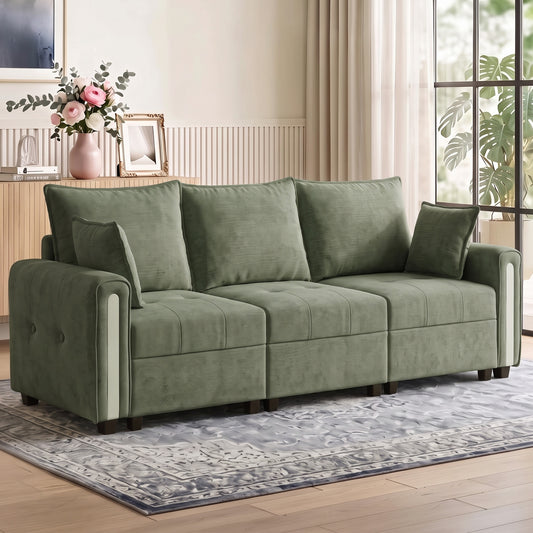 HOMCOM 3 Seater Sofa with Lift-Up Storage in Dark Green