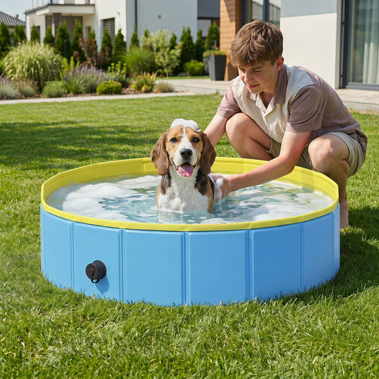 PawHut Foldable Dog Pool in Blue