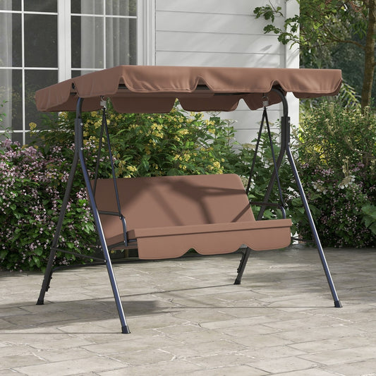 Outsunny 3 Seater Garden Swing Chair in Brown