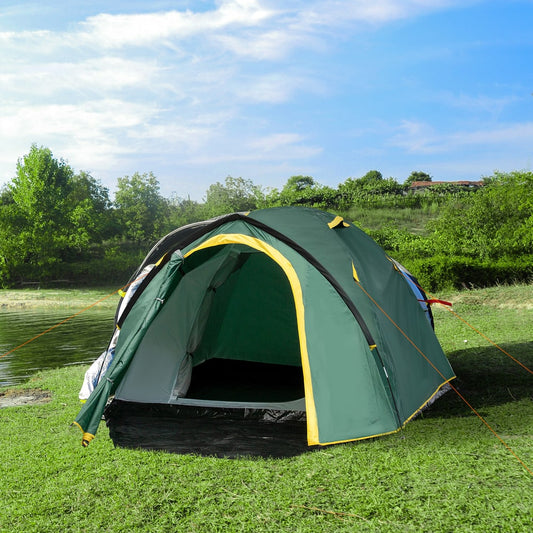 Outsunny Dome Tent in Green and Yellow