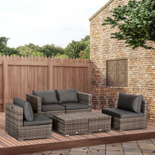 Outsunny 8 Pieces Rattan Garden Furniture Set in Grey