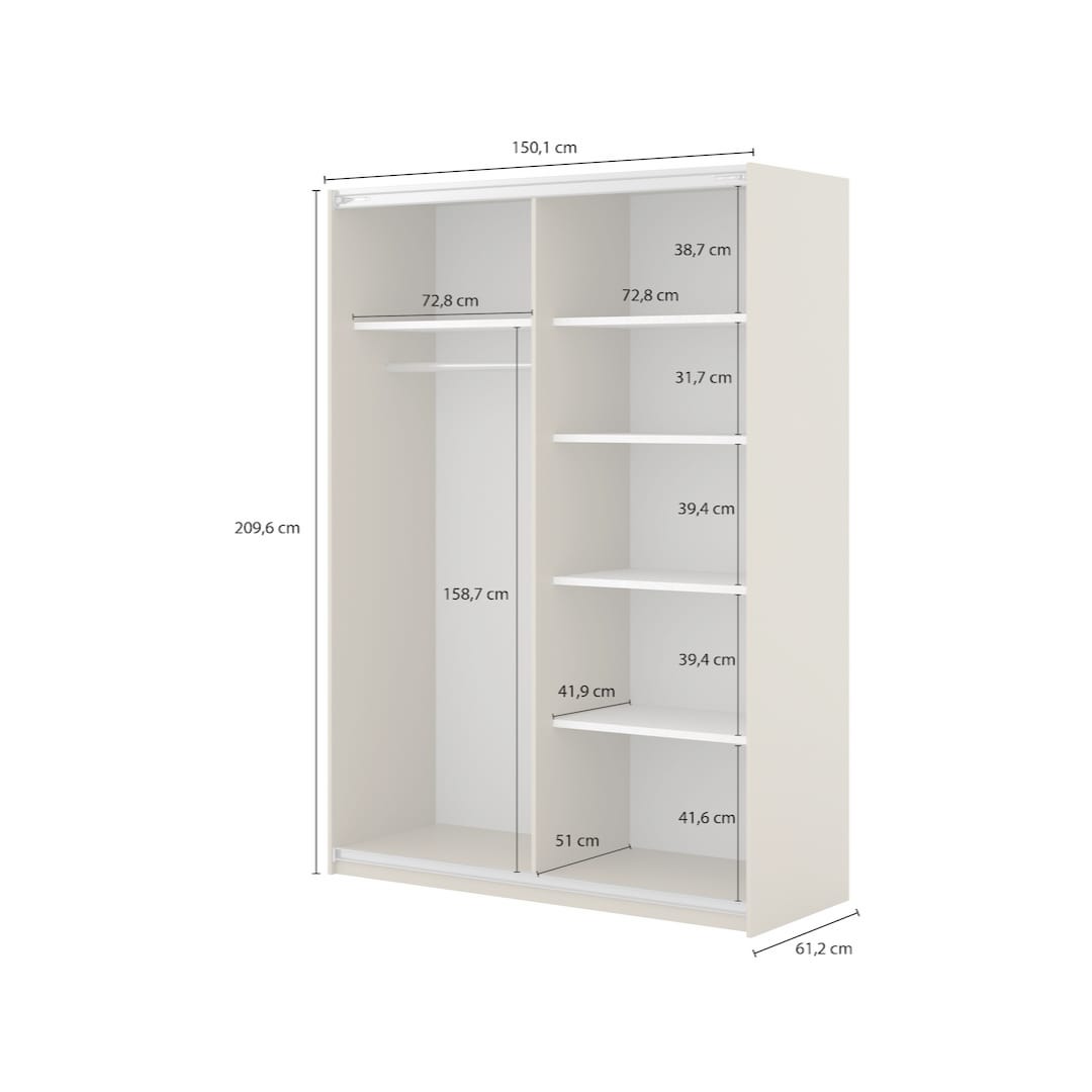 Niva Sliding Door Wardrobe 150cm