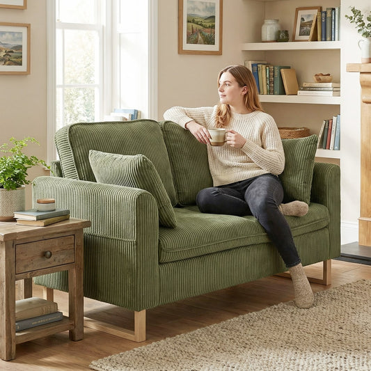 HOMCOM 2 Seater Sofa in Dark Green