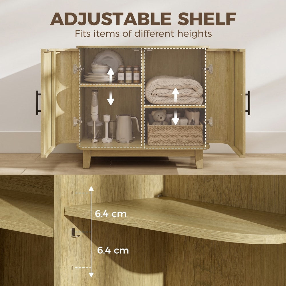 HOMCOM 80cm Sideboard Buffet Cabinet in Oak