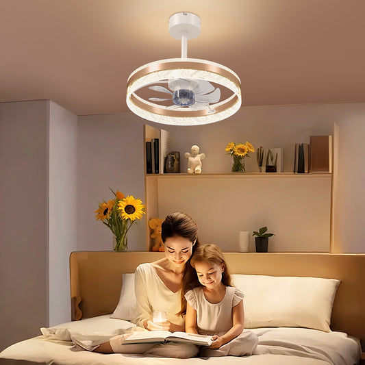 HOMCOM Ceiling Fan with LED Light and Remote in Gold Tone