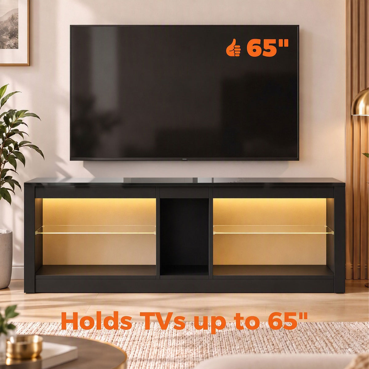 HOMCOM TV Stand Cabinet in Black