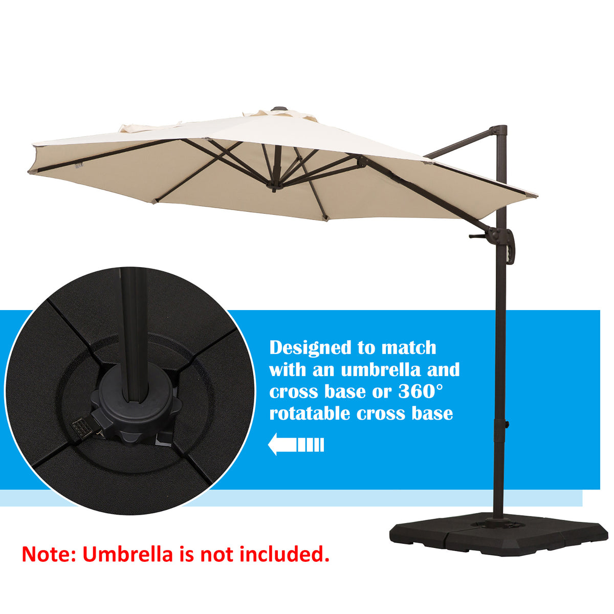 Outsunny Set of 4 Parasol Base Stand Weights in Black