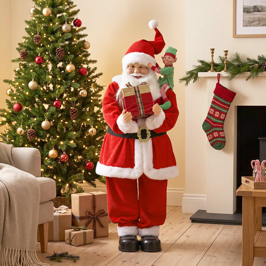 HOMCOM 4ft Singing Dancing Santa Claus in Red