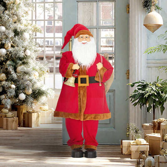 HOMCOM 4ft Singing Santa Claus Figure in Red
