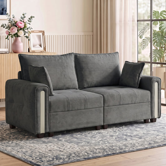 HOMCOM 2 Seater Sofa with Lift-Up Storage in Dark Grey
