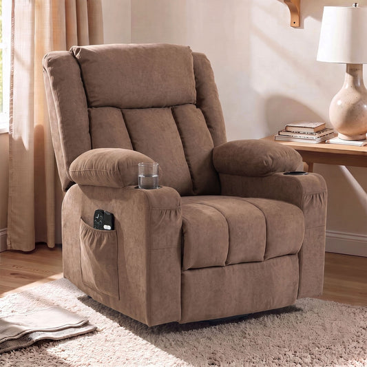 HOMCOM Dual Motor Recliner Chair in Brown