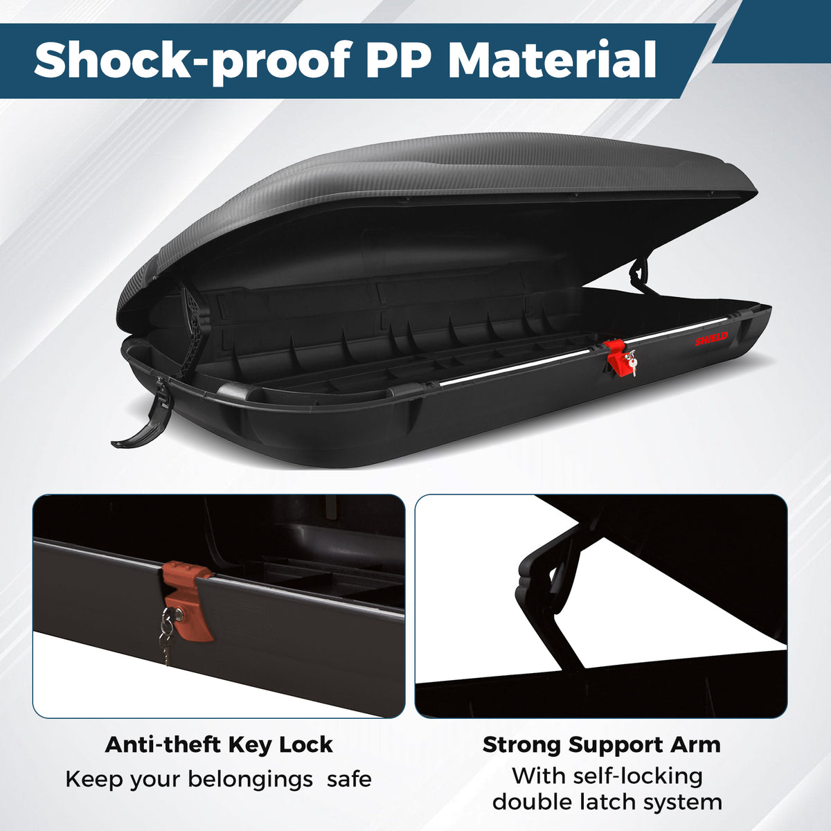Rooftop Cargo Carrier Hard Shell Car Mount Storage Case