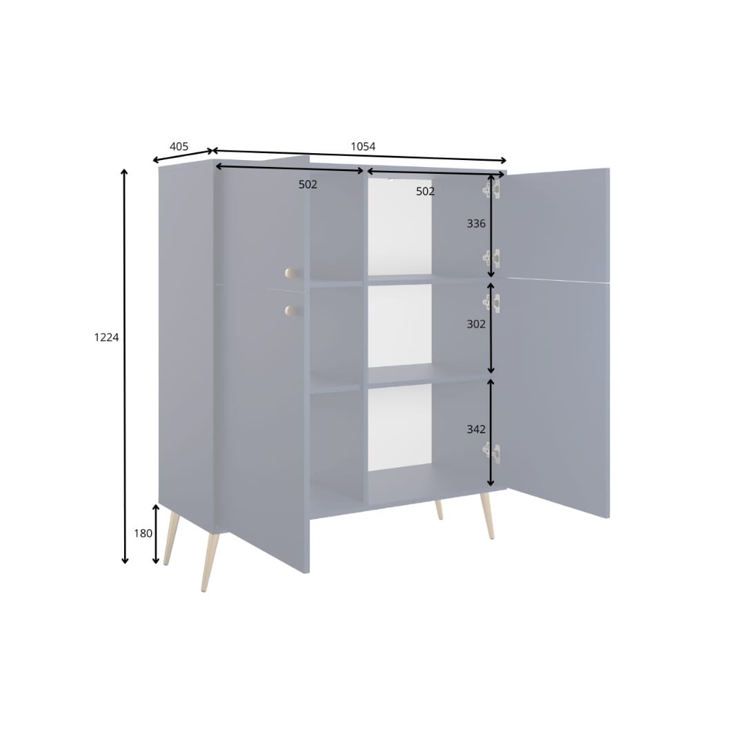 Rose Highboard Cabinet 105cm