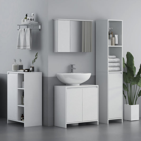 HOMCOM Narrow Bathroom Cabinet in White