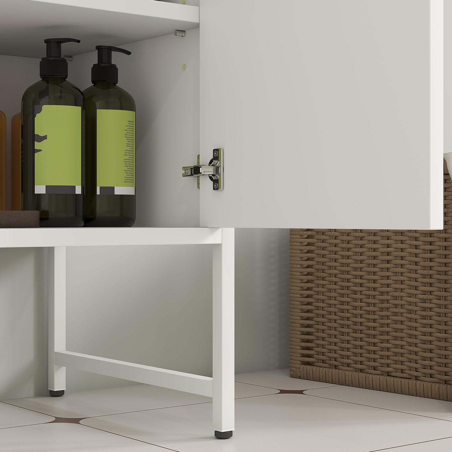 HOMCOM Bathroom Vanity Unit, Under Sink Storage Cabinet with Soft-Close Doors for Basin without or with Pedestal, White