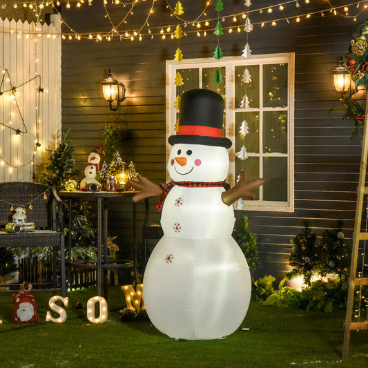 HOMCOM 6ft Giant Inflatable Snowman Christmas Decoration in Multi Colour