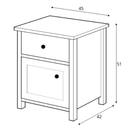 Story SO-07 Bedside Cabinet 45cm