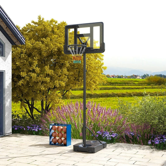 SPORTNOW Height Adjustable Basketball Stand Net Set System in Black