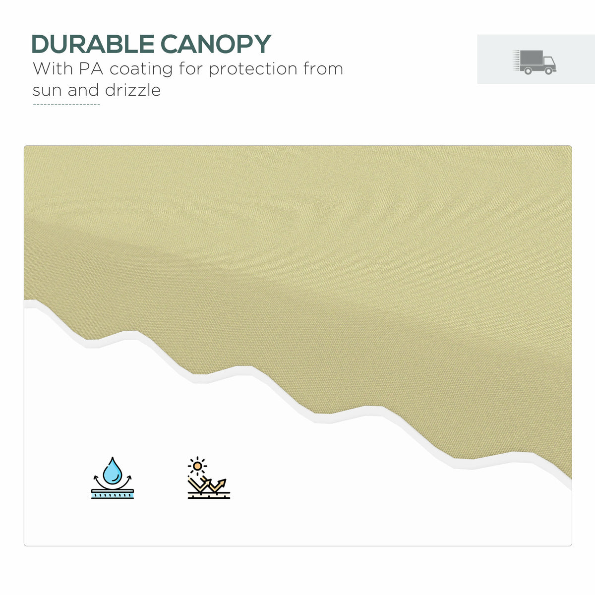 Outsunny 2.5m Square Double Top Garden Parasol Cantilever Umbrella in Beige