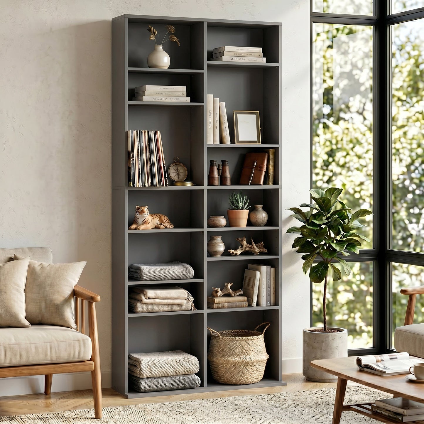 HOMCOM 640 CD Storage Tower - Grey