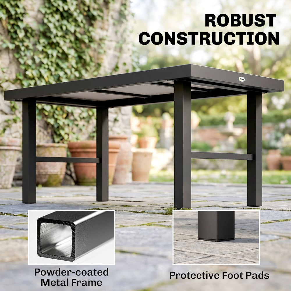 Outsunny Metal Garden Coffee Table in Grey