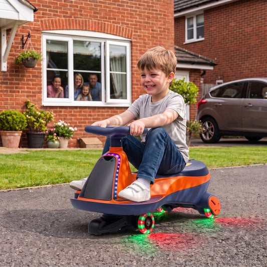 AIYAPLAY 12V Electric Wiggle Car in Orange