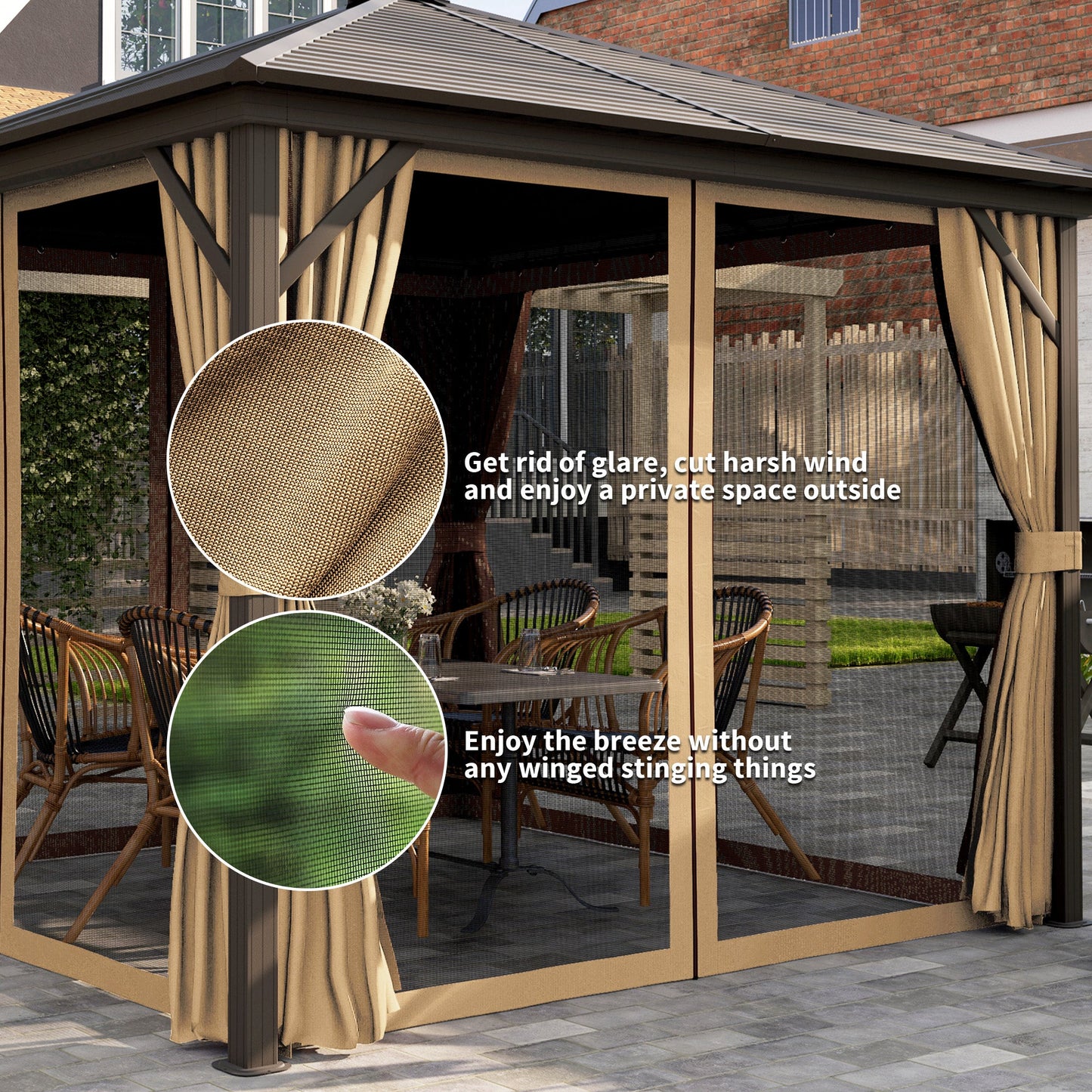 Outsunny Metal Hardtop Gazebo in Brown