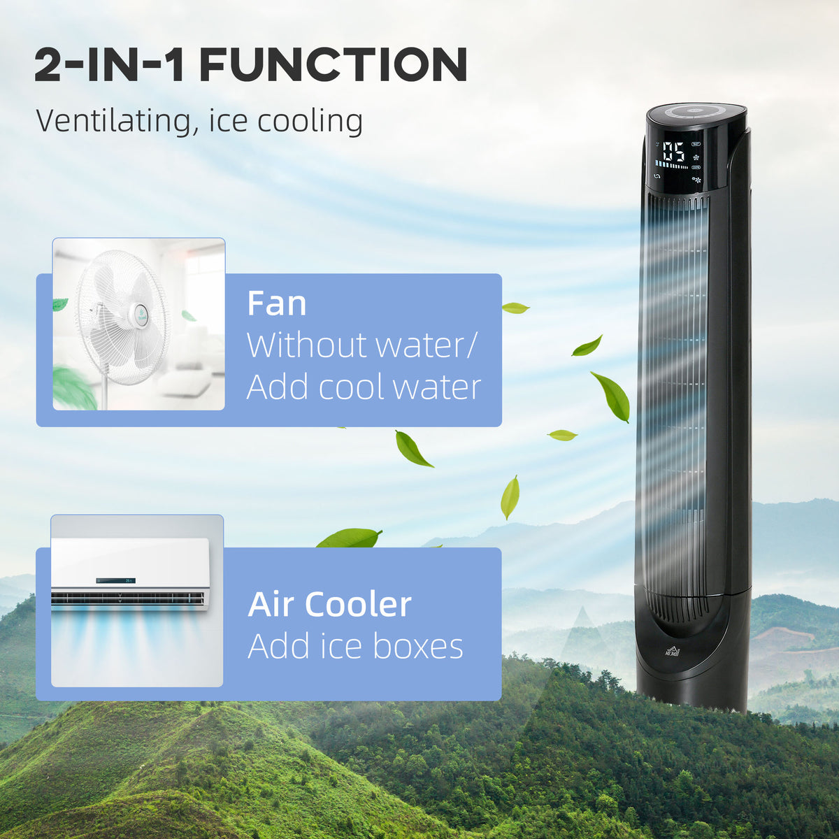 HOMCOM Ice Cooling Tower Fan in Black