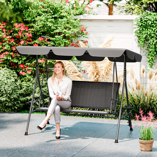 Outsunny 3 Seater Swing Chair in Grey