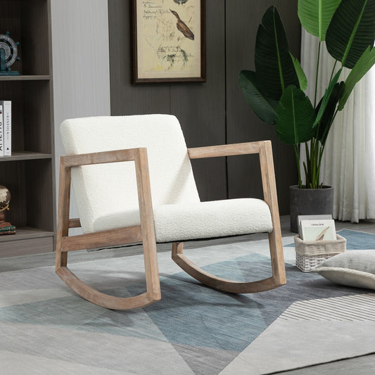 HOMCOM Rocking Chair in Cream White