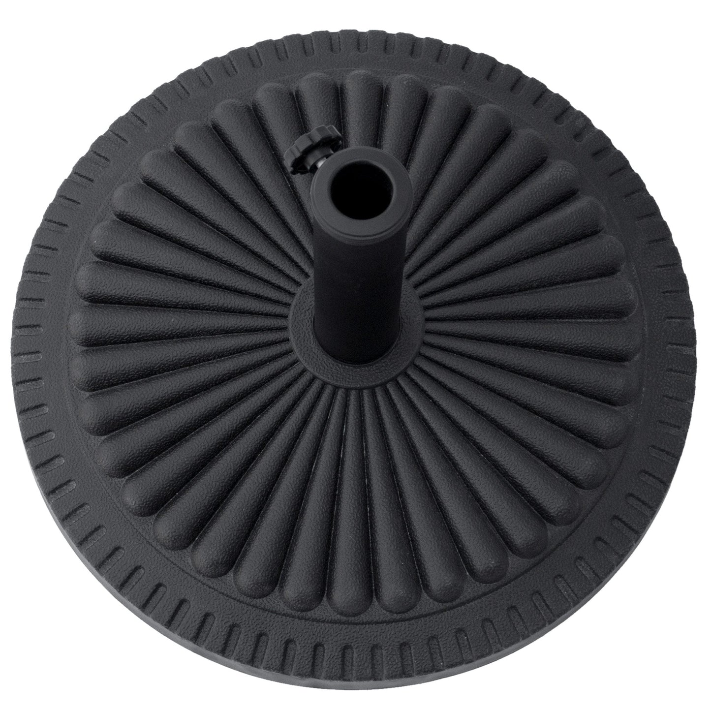 Outsunny 14kg Round Cement Parasol Base Umbrella Weight Stand Holder Fits Φ35mm,Φ38mm,Φ48mm Pole for Patio Outdoor Garden - Black