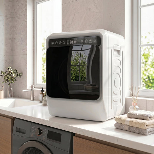HOMCOM 5kg Vented Tumble Dryer, 1000W Compact Tumble Dryer with Smart Drying, Freestanding Stackable Clothes Drying Machine