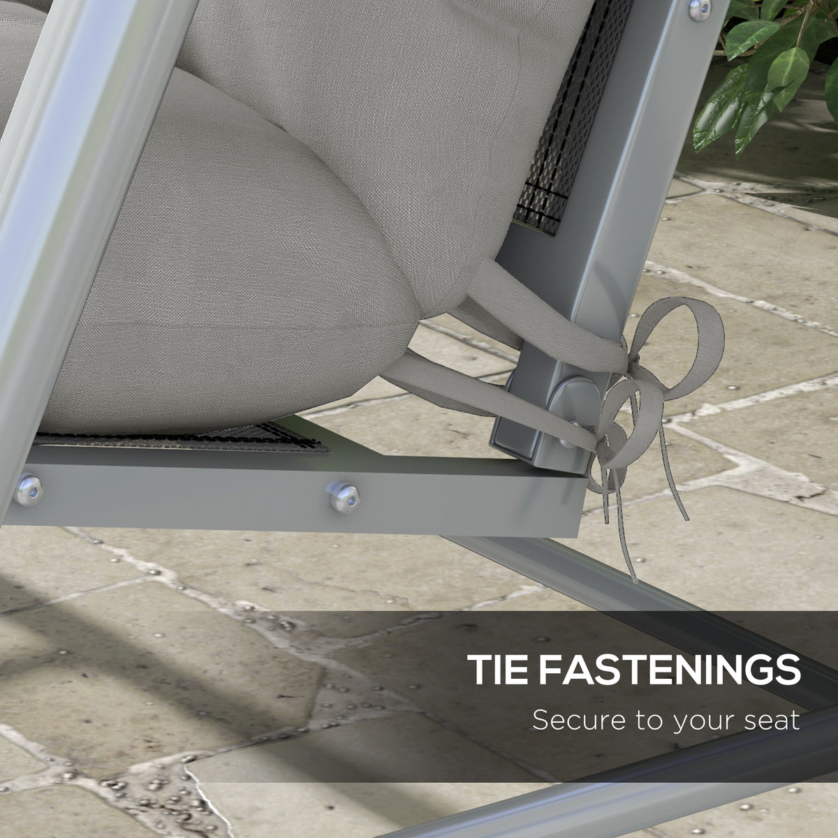 Outsunny Back and Seat Cushion Replacement with 2 Pillows in Light Grey