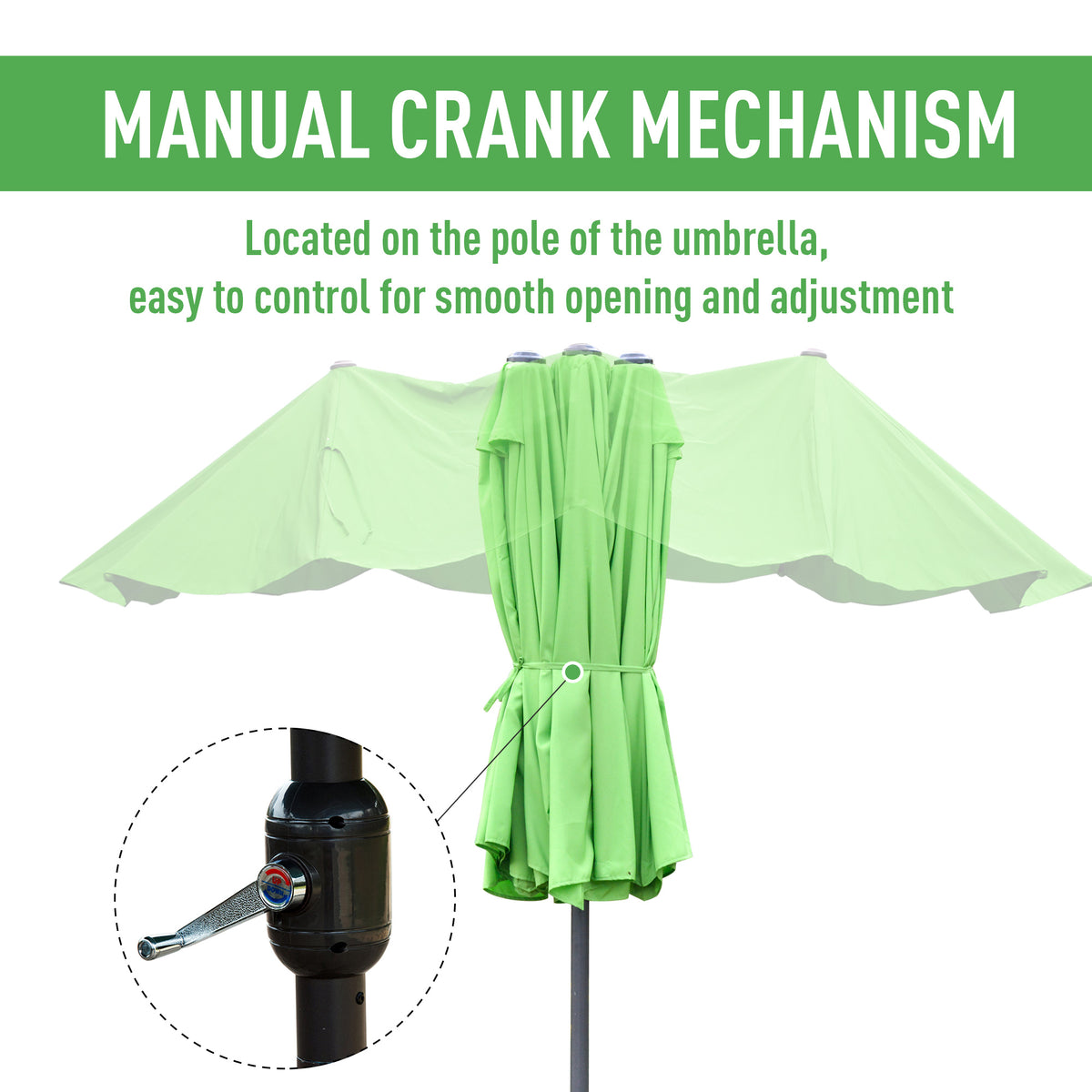 Outsunny 4.6M Sun Umbrella Canopy in Green