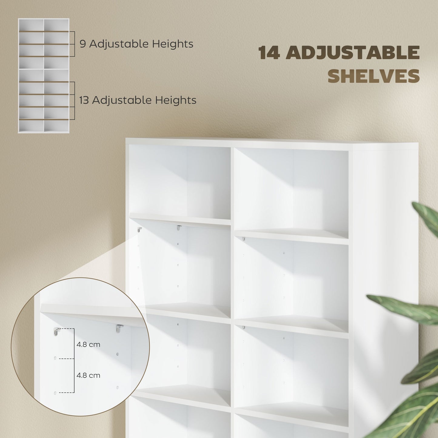 HOMCOM 640 CD Storage Tower - White