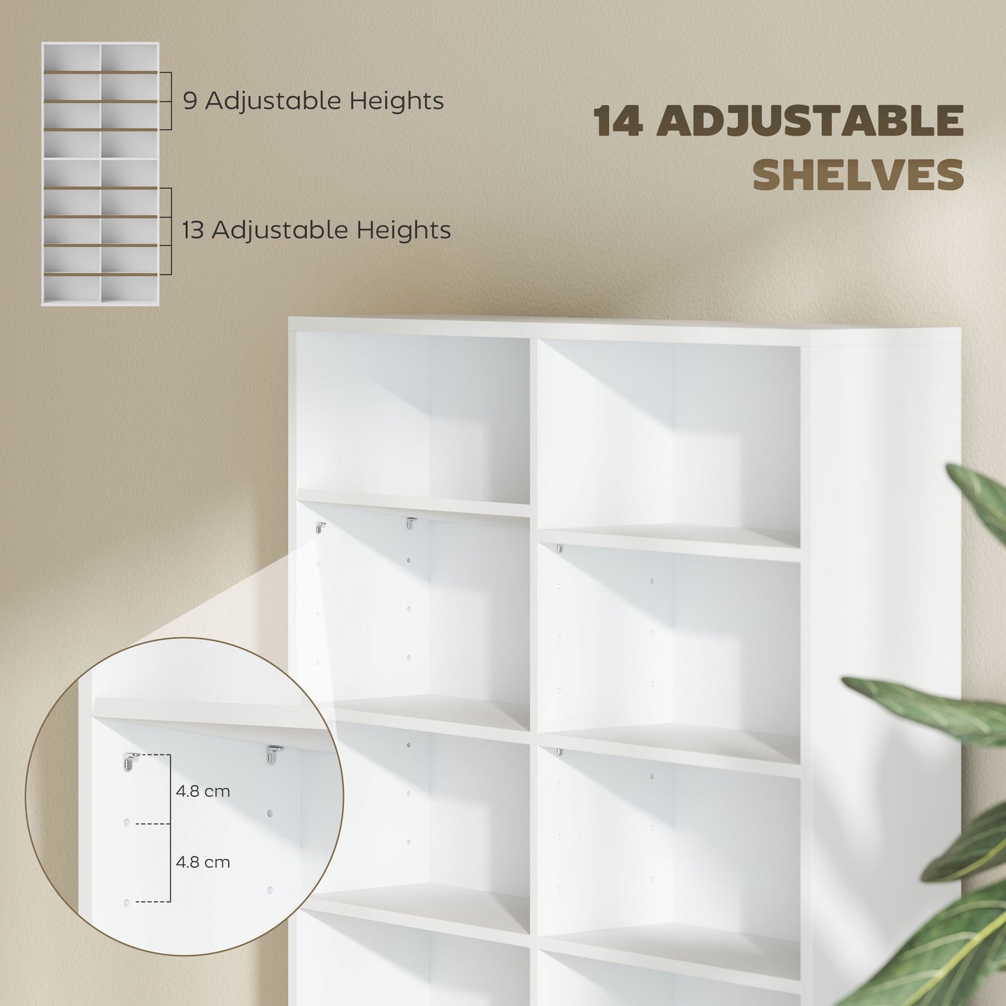 HOMCOM 640 CD Storage Tower - White