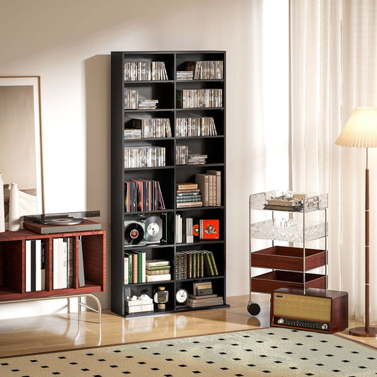 HOMCOM برج تخزين أقراص CD يتسع لـ 640 قرصًا - أسود